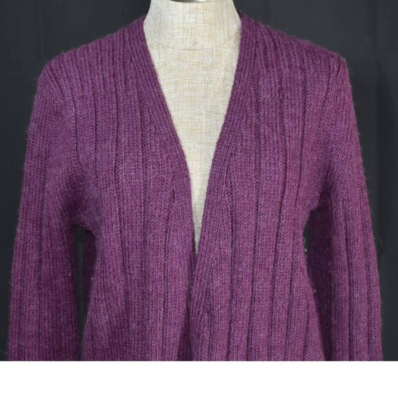 Kate Spade Saturday Purple Alpaca Wool Cardigan Sweater - S - Picture 2 of 5